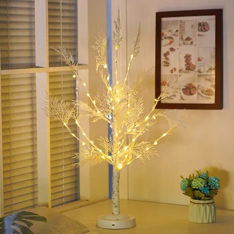 LED Birch Tree Light Copper Wire Lamp Warm Colorful Decorative Night Light for Bedroom Party Holiday Home Decor