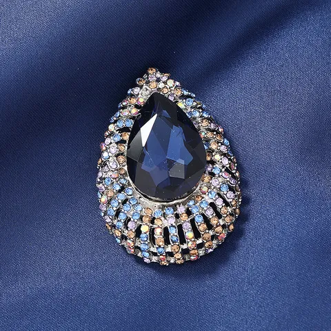 Retro Vintage Legering Strass Kristal Waterdruppel Brosje Voor Vrouwen Engelen Traan Waterdruppel Speld Voor Jas Sieraden