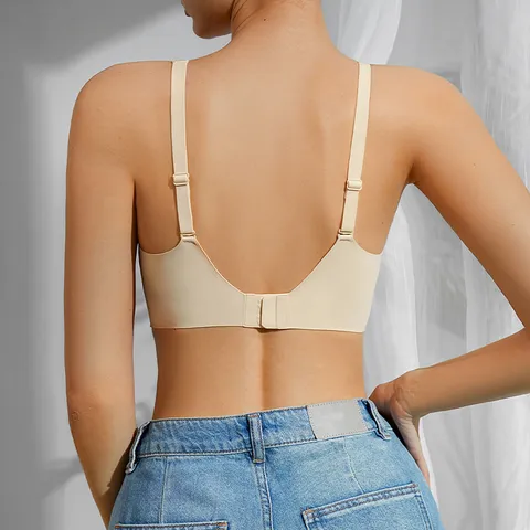 Nahtloser Kabelloser Damen BH Push-up Bralette Stützende Sportweste Unterwäsche Bequeme Dessous Nylon Elasthan Top