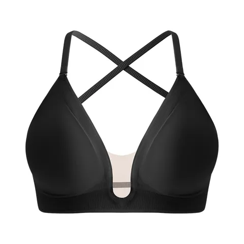 Women's Seamless U-Neck Bralette Backless Thin Strap Solid Color Comfortable Breathable Underwear Lady Crop Top