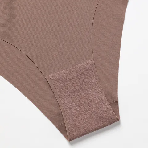 Women's Ice Silk Seamless Low-Waist Panties Breathable V-Shape Stretch Underwear Comfort Briefs