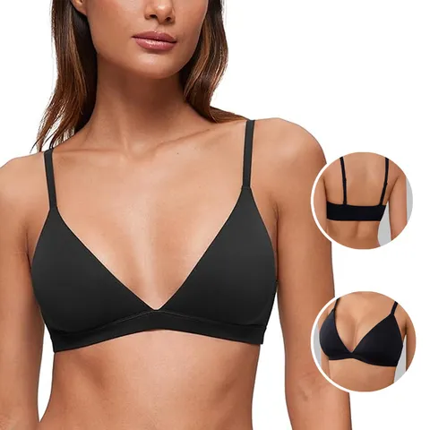 Dames Franse Driehoek Cup BH Zonder Beugel Naadloos Comfort Bralette Zachte Dagelijkse Ondergoed Verstelbare Bandjes Ademende Lingerie