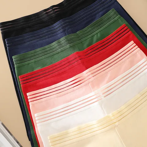 Damen Hoher Bund Baumwollmischung Anti-Glanz Sicherheitshorts Atmungsaktive Nahtlose Boxer Briefs Tägliche Unterwäsche