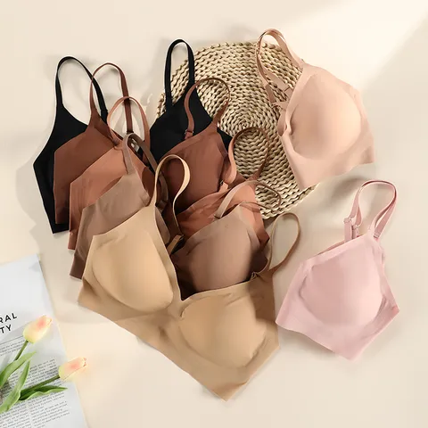 Women's Seamless Wireless Bra Comfortable Breathable Thin Molded Cup Daily Underwear