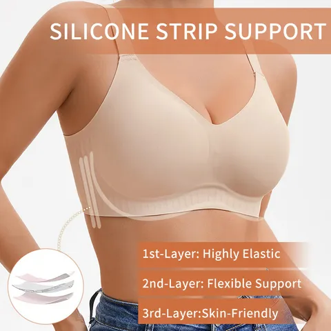 Sujetador Push Up Sin Costuras Con Soporte Jelly Para Mujer Sin Aros Cómodo Transpirable Bralette Invisible Ropa Interior Top