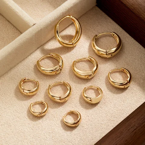 Minimalistische Edelstahl Huggie Creolen Für Frauen Geometrische Glatte Glänzende Kleine Runde Schleife Ohr Clip Mode Schmuck Geschenk