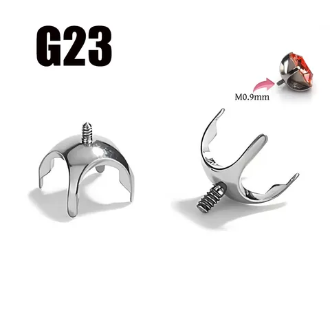 F136 Titanium Alloy Four Prong Earring Base M0.9 Internal Thread Body Piercing Jewelry Empty Base DIY Findings Accessories