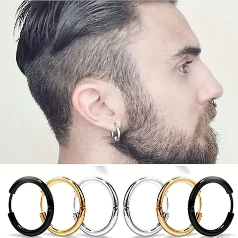 Minimalistische Edelstahl Creolen Modische Geometrische Runde Ohrenschallen Für Herren Damen Poliert Täglich Pendeln Schmuck Geschenk
