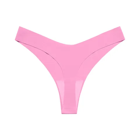 Women's Sexy Low Waist Seamless Ice Silk Thong Breathable Solid Color Panties