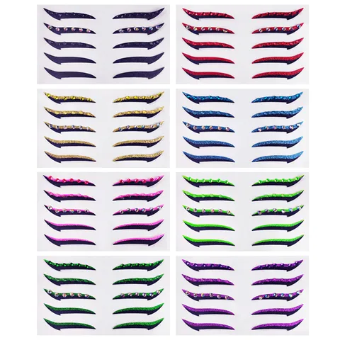 Δυτικό Στυλ Αυτοκόλλητα Eyeliner Λαμπερά Στρας Μακιγιάζ Ματιών Τατουάζ για Πάρτι Σκηνή Διακόσμηση Προσώπου Σώματος
