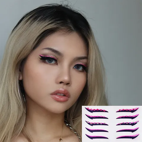 Δυτικό Στυλ Αυτοκόλλητα Eyeliner Λαμπερά Στρας Μακιγιάζ Ματιών Τατουάζ για Πάρτι Σκηνή Διακόσμηση Προσώπου Σώματος