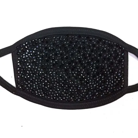 Double Layer Cotton Face Mask With Rhinestone Glitter Sparkly Dustproof Breathable Reusable Fashion Mask For Women Men