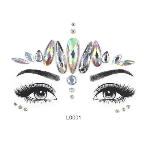Acryl Strass Gesicht Aufkleber Selbstklebende Körper Steine Temporäre Gesicht Juwelen Stirn Auge Make-up Kristalle Dekorative Körper Steine Aufkleber Für Musik Festival Halloween Party Cosplay