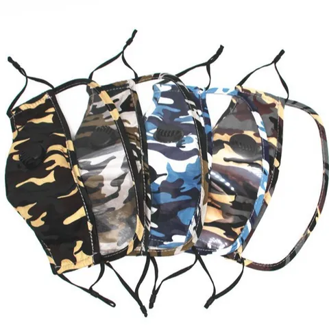 Camouflage Dustproof Anti-Smog Face Mask With Protective Eye Shield Cotton Breathable Reusable Dust Mask For Outdoor