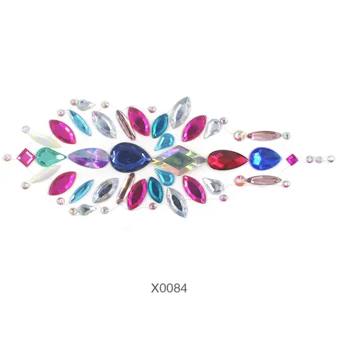 Halloween Kristall Strass Brust Aufkleber Körper Juwelen Party Gesicht Tattoo Aufkleber Acryl Diamant Haut Edelsteine Für Damen
