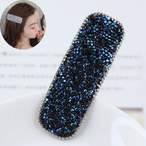 Funkelnde Strass Rechteck Haarspange Für Damen Legierung Geometrische BB Seitenclip Koreanischer Stil Glänzende Kristalle Haarnadel Kopfschmuck