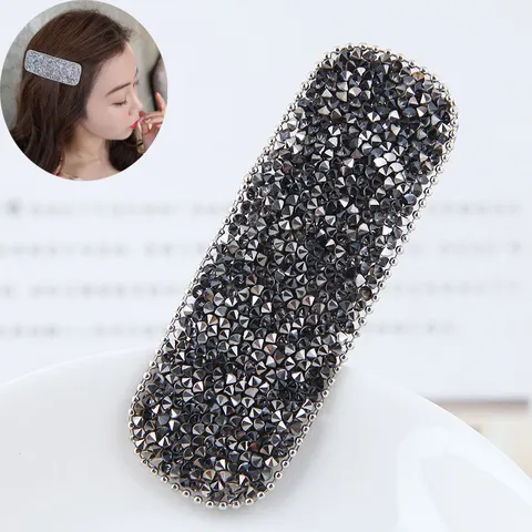 Funkelnde Strass Rechteck Haarspange Für Damen Legierung Geometrische BB Seitenclip Koreanischer Stil Glänzende Kristalle Haarnadel Kopfschmuck