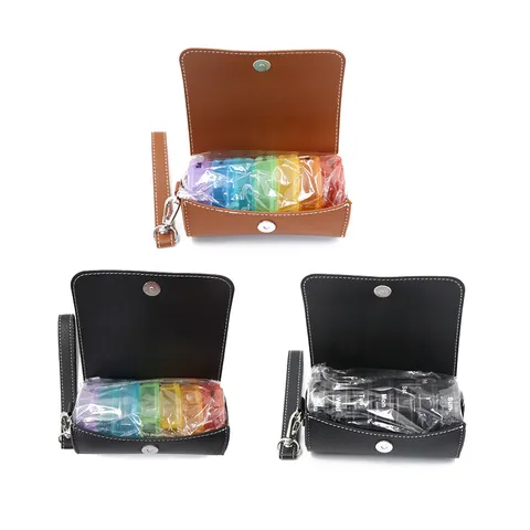 Portable PU Leather Pill Box Weekly Medication Organizer Compartment Vitamin Storage Case With Wrist Strap Travel Medicine Holder