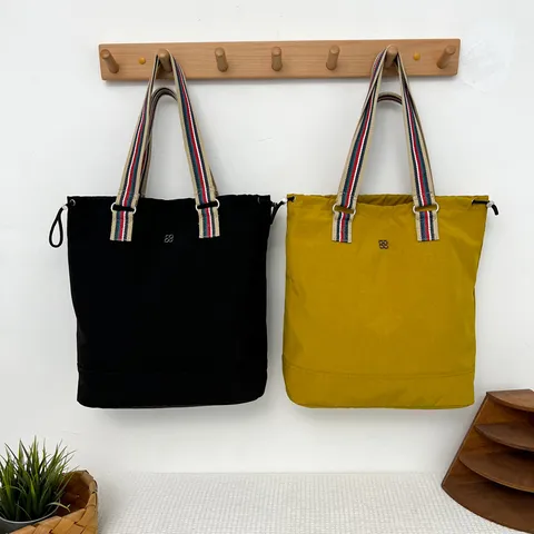 Bolso Tote de Lona para Mujer Gran Capacidad Moda Asa a Rayas Bolso de Hombro Casual Verano Bolso de Compras