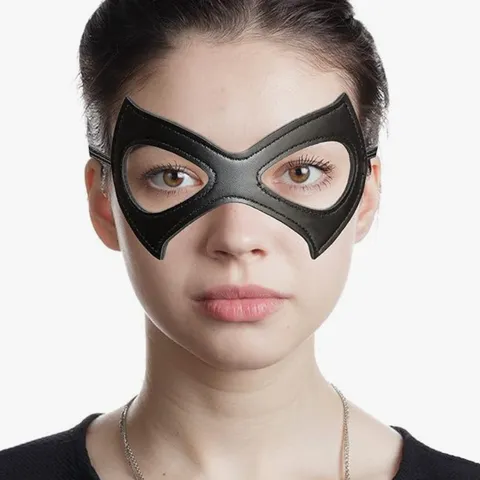 Superhero PU Leather Masquerade Mask For Halloween Christmas Party Costume Accessory Black Hero Eye Mask For Adults Role Play