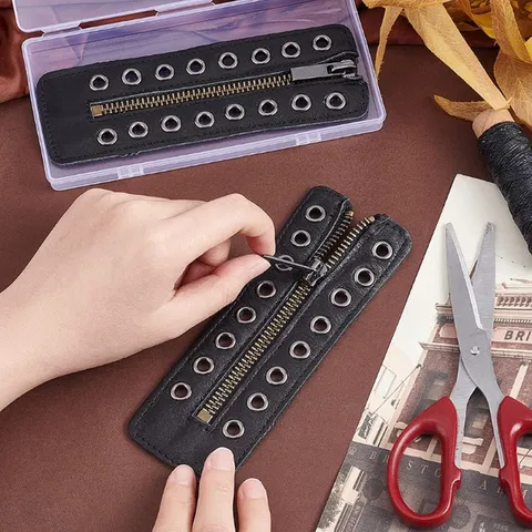 PU Leather Zipper Insert For 8 Eyelet Boots Minimalist Zipper Lacing System For Boots No Tie Shoelaces Replacement Shoe Accessories