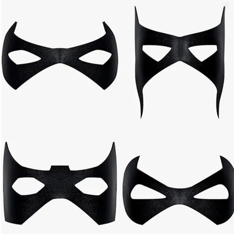 Superhero PU Leather Masquerade Mask For Halloween Christmas Party Costume Accessory Black Hero Eye Mask For Adults Role Play