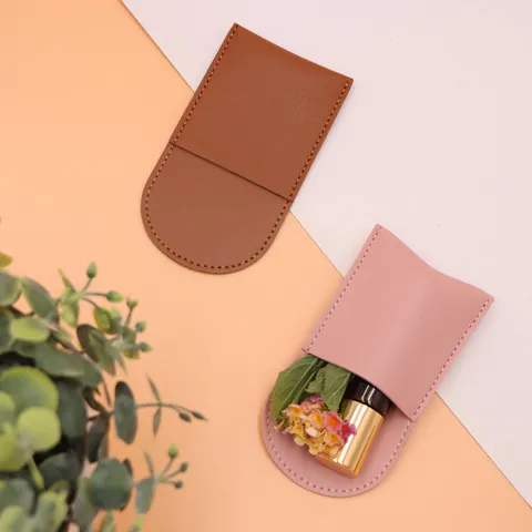 Custodia Protettiva Portatile in Pelle PU Organizzatore da Viaggio Mini Borsa per Profumo Olio Essenziale Rossetto