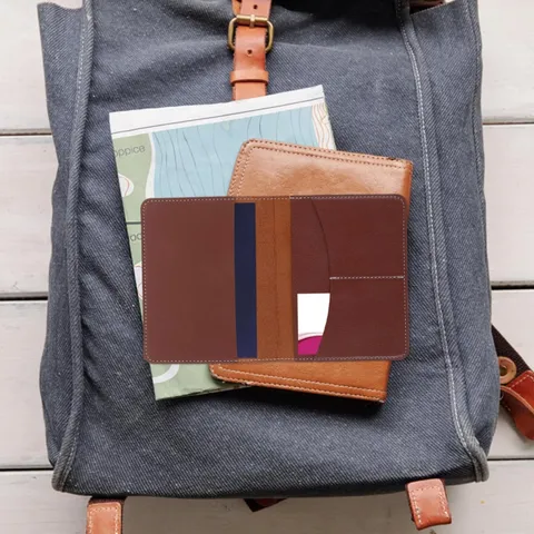 Portable PU Leather Passport Holder Travel Wallet Document Organizer Case For Passport Visa Air Ticket ID Credit Card