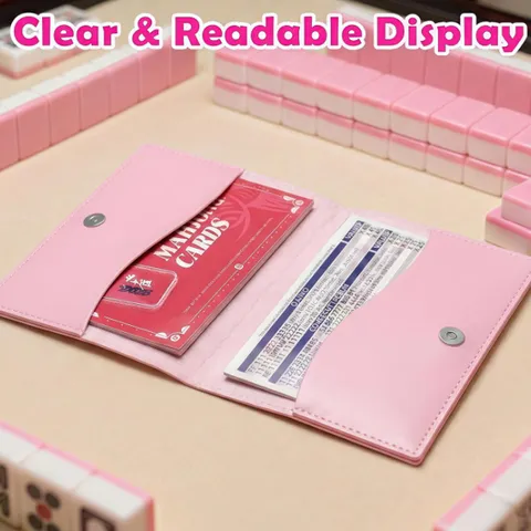 Portable PU Leather Mahjong Card Storage Bag Minimalist Magnetic Buckle Protective Pouch For Rule Cards Game Cards Organization