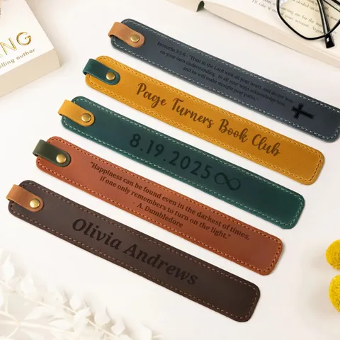 Marcapáginas de Cuero PU Minimalista Bloque de Color Marcador de Página Con Botón de Metal Cosido Soporte Página Libro para Estudiantes Oficina Papelería Regalo