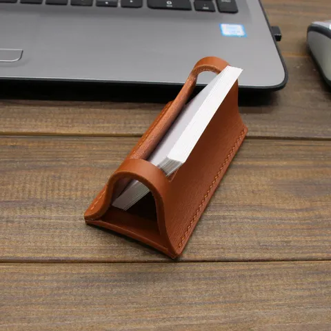 PU Leder Visitenkartenhalter Schreibtisch Visitenkartenbox Büro Desktop Karten Display Ständer Rack Einfarbig Nähte Namenskarten Organizer Etui