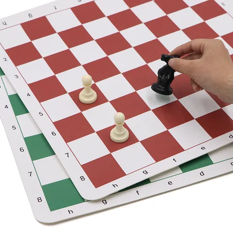 Portable Folding PU Leather Chessboard Roll Up Chess Board With Coordinates For Family Party Game Entertainment