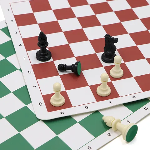 Portable Folding PU Leather Chessboard Roll Up Chess Board With Coordinates For Family Party Game Entertainment