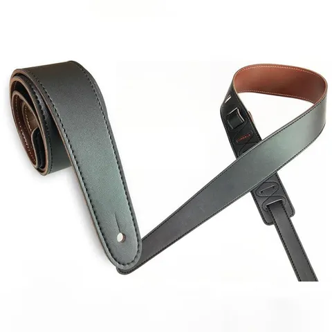 Sangle de Guitare Professionnelle Réglable en Cuir PU Marron Noir Rembourrée Confortable pour Guitare Électrique Acoustique Ukulélé Basse Accessoires