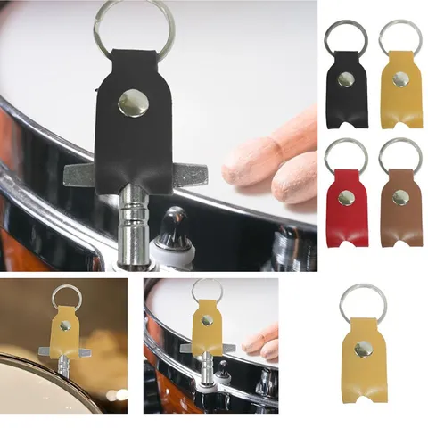 Portable Drum Key Keychain Holder PVC Leather Protective Case For Tuning Wrench Drum Percussion Musical Instrument Accessories