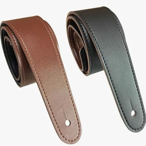 Sangle de Guitare Professionnelle Réglable en Cuir PU Marron Noir Rembourrée Confortable pour Guitare Électrique Acoustique Ukulélé Basse Accessoires