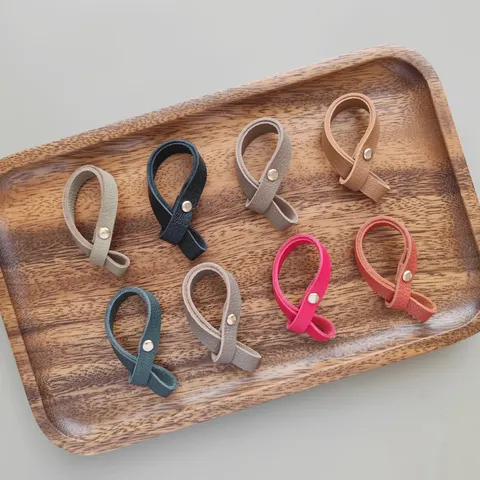 Minimalist PU Leather Bag Connector Hanging Buckle For Women Handbag Keychain DIY Accessories Metal Snap Button Strap Loop Replacement