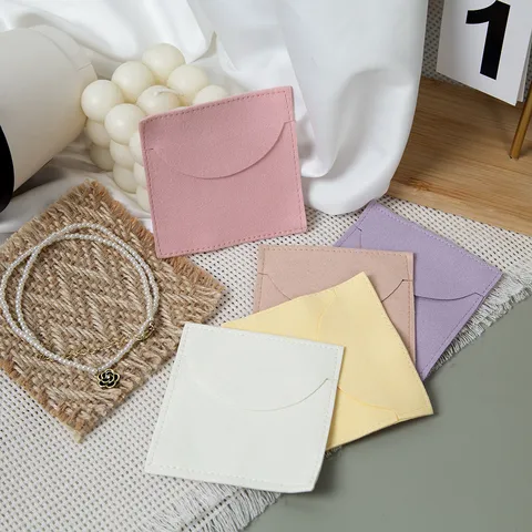 Velvet Jewelry Pouch Envelope Flap Small Gift Bag For Earring Ring Watch Necklace Jewelry Packaging Storage Bag Wedding Party Favors
