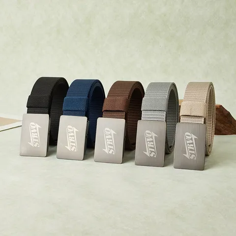 Unisex Automatic Buckle Tactical Canvas Belt Alloy Buckle Thickened Nylon Webbing Casual Work Belt For Men Women Outdoor Belt