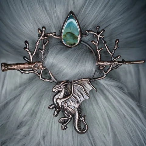Vintage Alloy Dragon Hair Stick Creative Branch Celtic Viking Style Decorative Hairpin Charm Headdress Fashion Accessories Gift For Women