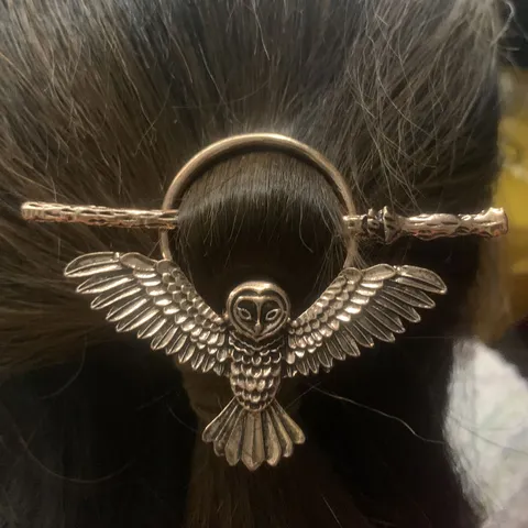 Viking Uil Hol Haarspeld Vintage Legering Haarstokje Voor Vrouwen Retro Toverstaf Haarspeld Antiek Brons Zilver Koper Haarstokje
