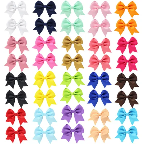Pinzas Para El Cabello Con Lazo De Cinta De Falla Hechas A Mano Clips De Cocodrilo Accesorios Para Niñas Niños