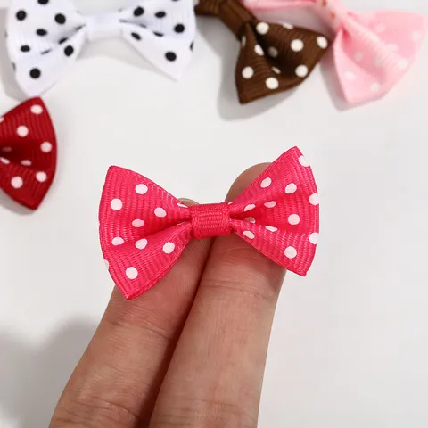 Mini Polka Dot Grosgrain Ribbon Bows DIY Handmade Craft Supplies For Hair Accessories Doll Clothes Decoration Bow Knots