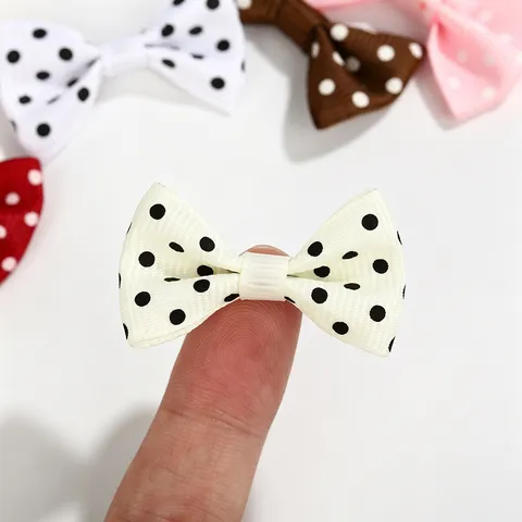 Mini Polka Dot Grosgrain Ribbon Bows DIY Handmade Craft Supplies For Hair Accessories Doll Clothes Decoration Bow Knots