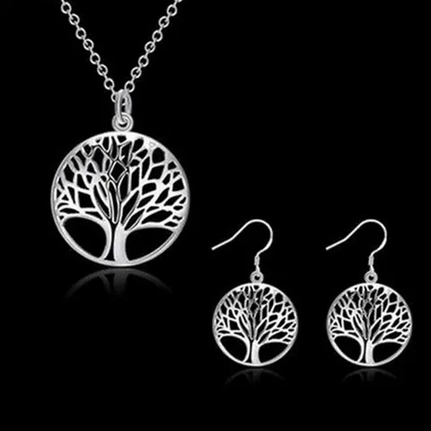 Dames Mode Levensboom Legering Sieradenset Ketting Oorbellen Zilver Verguld Elegante Feest Dagelijkse Sieraden