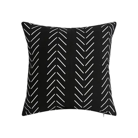 Geometric Print Linen Cotton Pillow Cover Nordic Style Square Throw Pillow Case For Sofa Office Home Decor