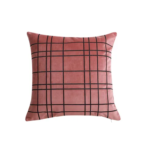 Modern Luxury Velvet Throw Pillow Cover Decorative Solid Color Geometric Grid Cushion Cover For Sofa Home Decor
