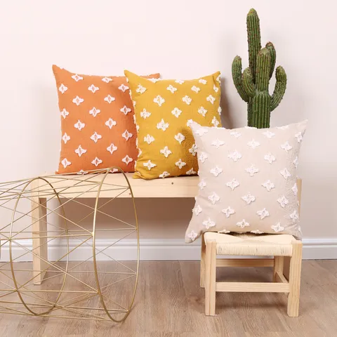 Baumwolle und Leinen Getufteter Kissenbezug Modern Minimalistisch Geometrischer Dekorativer Kissenbezug Für Sofa Bett Wohnzimmer Heimdekoration