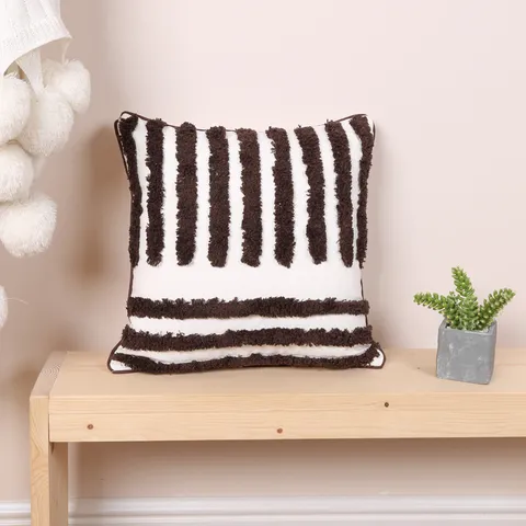 Nordic Style Geometric Tufted Pillow Cover Modern Minimalist Cotton Linen Decorative Sofa Cushion Cover Without Core