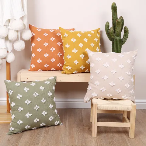 Baumwolle und Leinen Getufteter Kissenbezug Modern Minimalistisch Geometrischer Dekorativer Kissenbezug Für Sofa Bett Wohnzimmer Heimdekoration